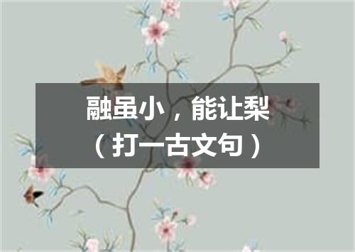 融虽小，能让梨（打一古文句）