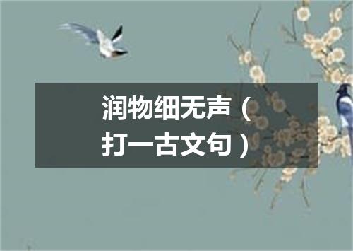 润物细无声（打一古文句）