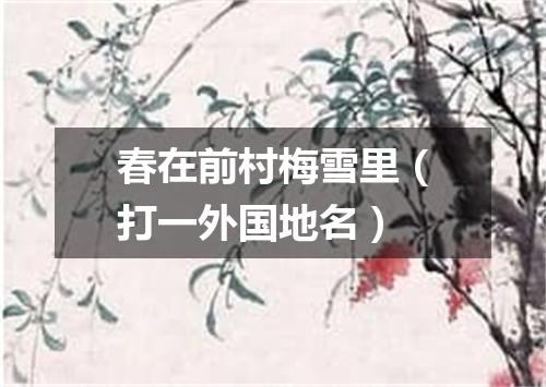春在前村梅雪里（打一外国地名）