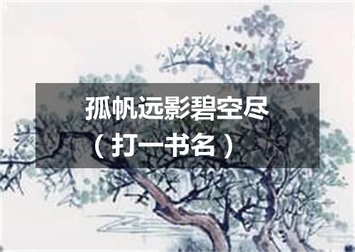 孤帆远影碧空尽（打一书名）