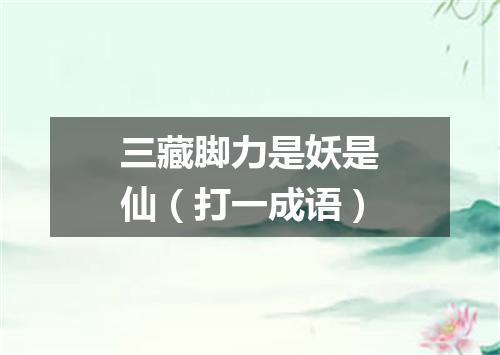 三藏脚力是妖是仙（打一成语）