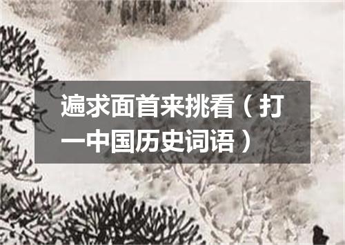 遍求面首来挑看（打一中国历史词语）