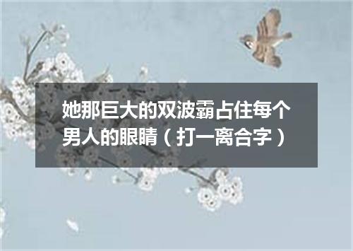她那巨大的双波霸占住每个男人的眼睛（打一离合字）