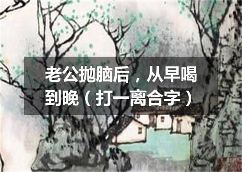 老公抛脑后，从早喝到晚（打一离合字）