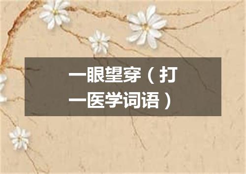 一眼望穿（打一医学词语）
