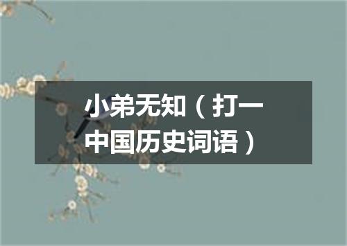 小弟无知（打一中国历史词语）