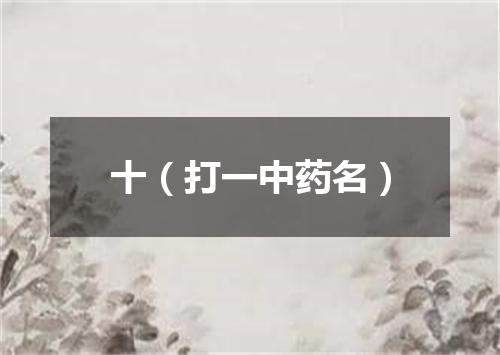 十（打一中药名）