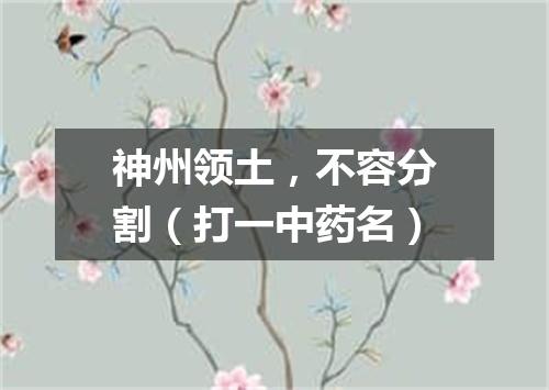 神州领土，不容分割（打一中药名）