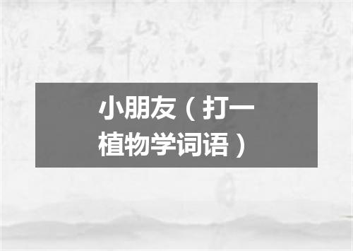 小朋友（打一植物学词语）