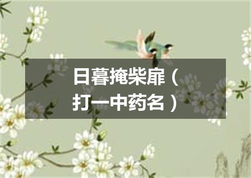 日暮掩柴扉（打一中药名）