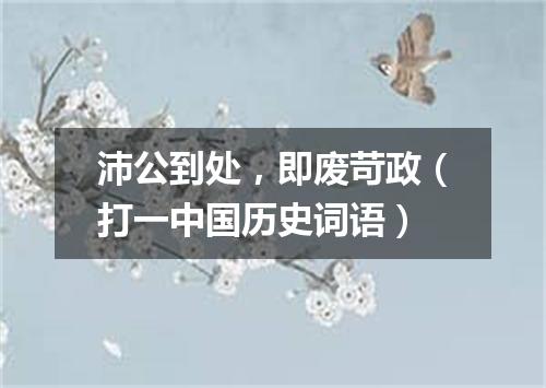 沛公到处，即废苛政（打一中国历史词语）