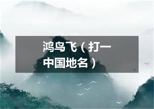 鸿鸟飞（打一中国地名）