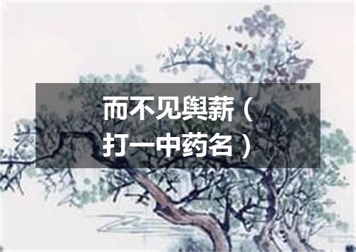 而不见舆薪（打一中药名）