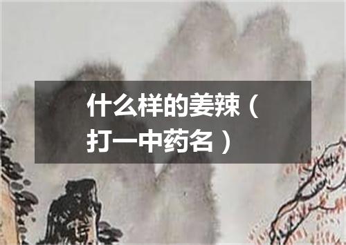 什么样的姜辣（打一中药名）