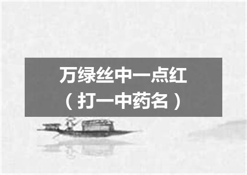 万绿丝中一点红（打一中药名）