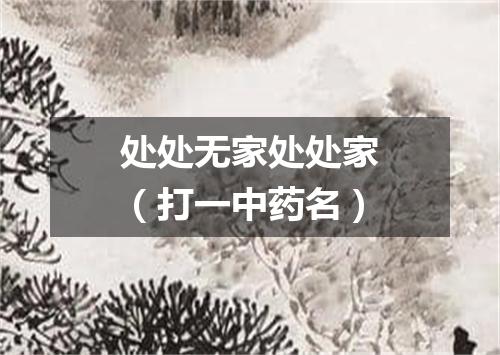 处处无家处处家（打一中药名）