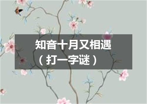 知音十月又相遇（打一字谜）