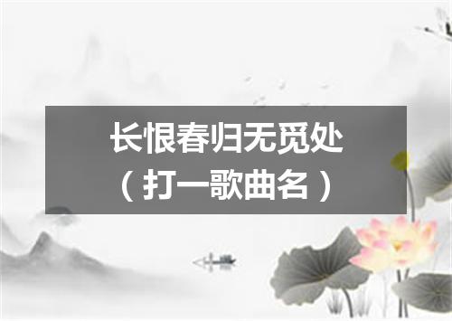 长恨春归无觅处（打一歌曲名）