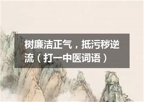 树廉洁正气，抵污秽逆流（打一中医词语）
