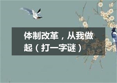 体制改革，从我做起（打一字谜）