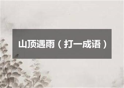 山顶遇雨（打一成语）