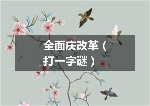 全面庆改革（打一字谜）