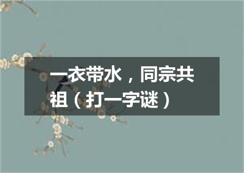 一衣带水，同宗共祖（打一字谜）