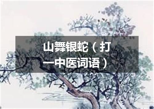 山舞银蛇（打一中医词语）