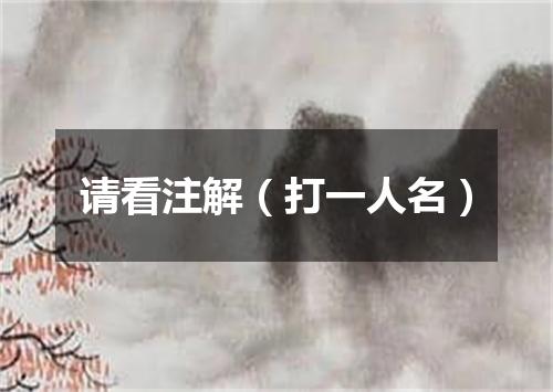 请看注解（打一人名）