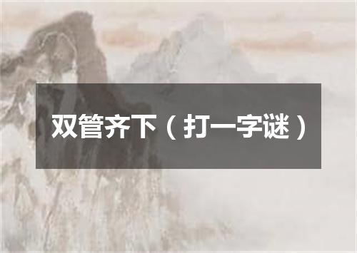双管齐下（打一字谜）