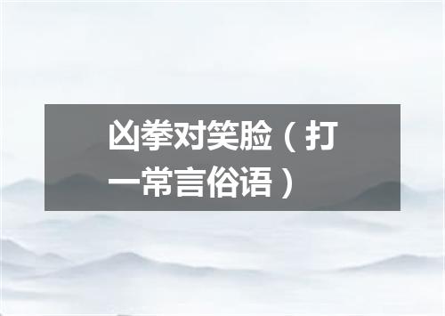 凶拳对笑脸（打一常言俗语）