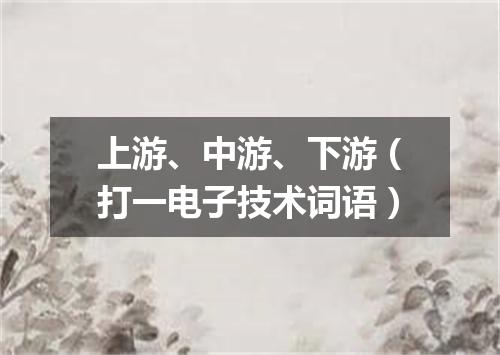 上游、中游、下游（打一电子技术词语）