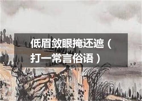 低眉敛眼掩还遮（打一常言俗语）