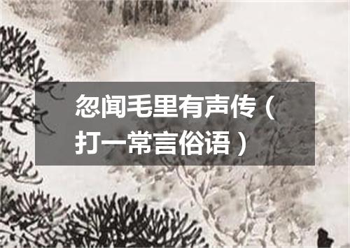 忽闻毛里有声传（打一常言俗语）