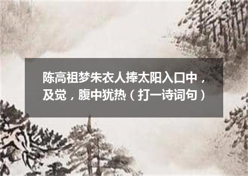 陈高祖梦朱衣人捧太阳入口中，及觉，腹中犹热（打一诗词句）