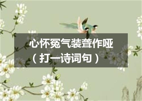 心怀冤气装聋作哑（打一诗词句）
