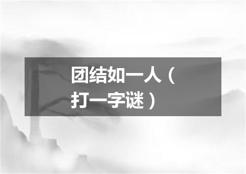 团结如一人（打一字谜）