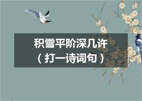 积雪平阶深几许（打一诗词句）