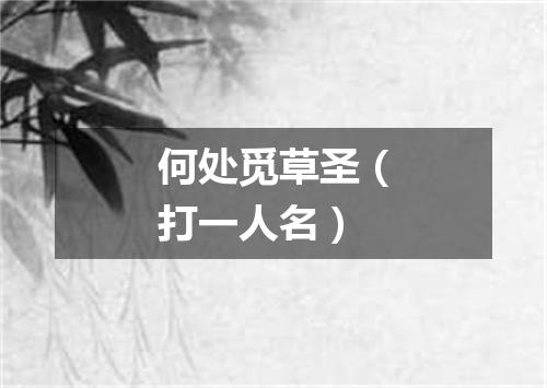 何处觅草圣（打一人名）