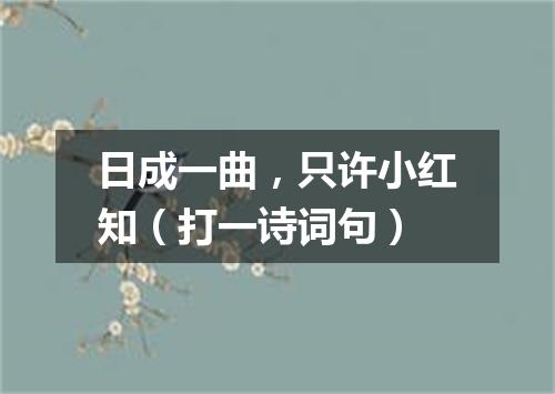 日成一曲，只许小红知（打一诗词句）