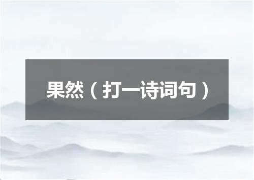 果然（打一诗词句）