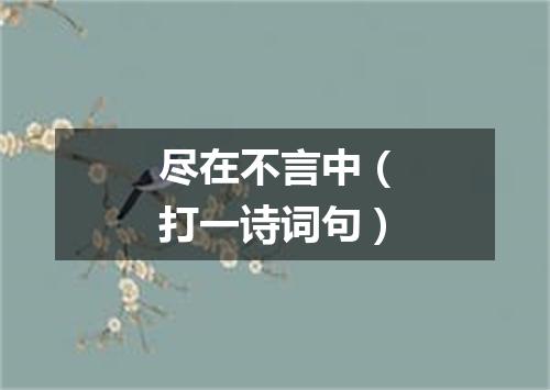 尽在不言中（打一诗词句）