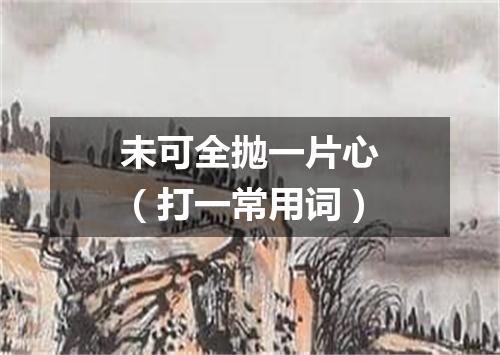 未可全抛一片心（打一常用词）