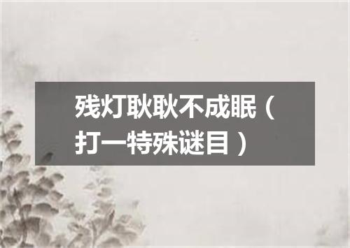 残灯耿耿不成眠（打一特殊谜目）