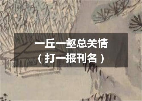 一丘一壑总关情（打一报刊名）