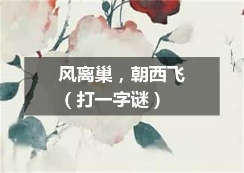风离巢，朝西飞（打一字谜）