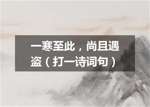 一寒至此，尚且遇盗（打一诗词句）