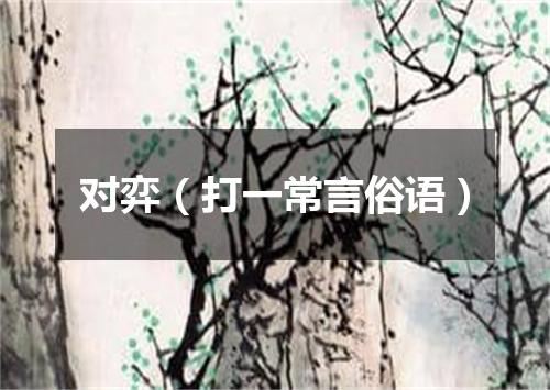 对弈（打一常言俗语）