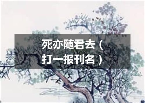 死亦随君去（打一报刊名）