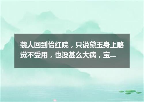 袭人回到怡红院，只说黛玉身上略觉不受用，也没甚么大病，宝玉才放了心（打一报刊名）